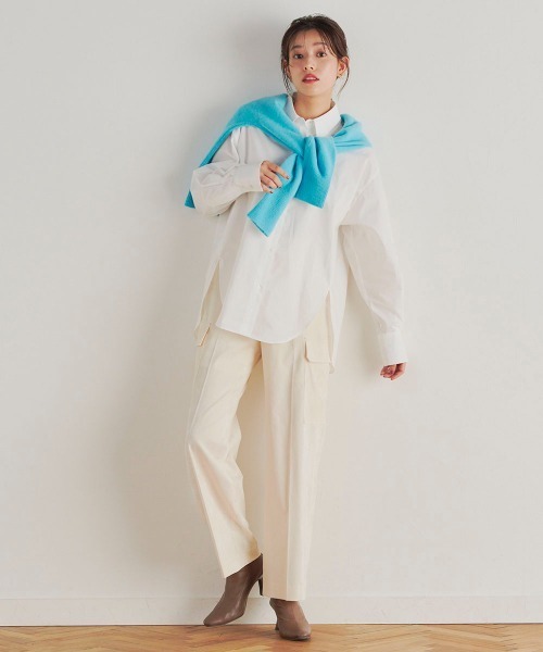 Droite lautreamont(ドロワットロートレアモン)の「シャーベット別珍カーゴパンツ≪洗濯機で洗える≫(カーゴパンツ・レディース・ブラック/オフホワイト・M/S)」の17枚目の写真