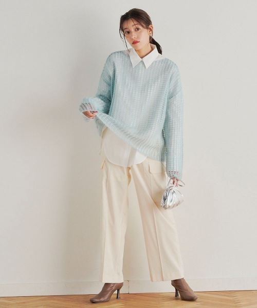 Droite lautreamont(ドロワットロートレアモン)の「シャーベット別珍カーゴパンツ≪洗濯機で洗える≫(カーゴパンツ・レディース・ブラック/オフホワイト・M/S)」の21枚目の写真