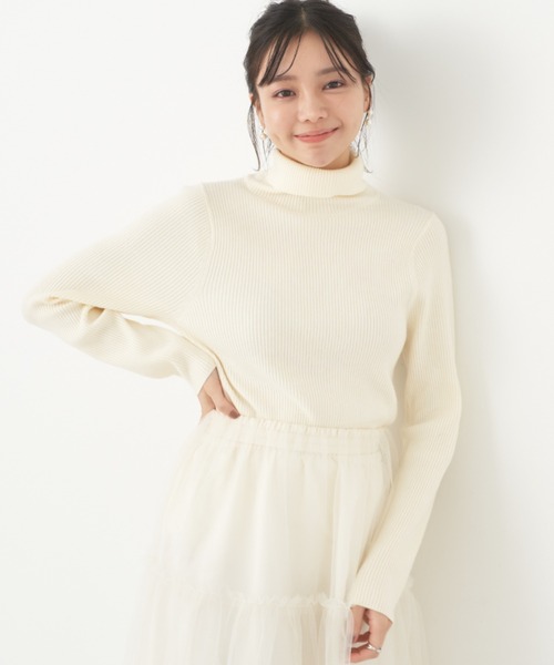 earth music&ecology（アースミュージックアンドエコロジー）の「やわらかタッチリブタートルネックプルオーバー（Tシャツ/カットソー・レディース・ブルー/その他7/ブラック/アイボリー/オレンジ/グリーン系その他3・S/M）」の2枚目の写真