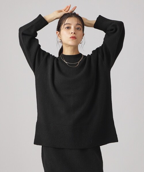 DRESKIP(ドレスキップ)の「◆【セットアップ可】大人リラクシー ワイドシルエット ニット(ニット/セーター・レディース・グレー/ライトベージュ/ブラック/ブルー・03/04/02)」の1枚目の写真