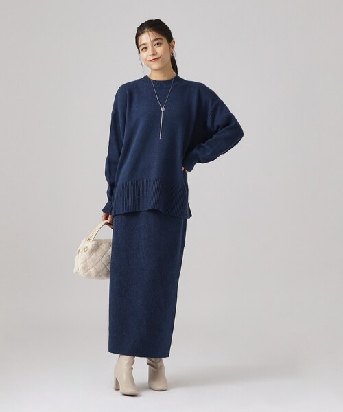 DRESKIP(ドレスキップ)の「◆【セットアップ可】大人リラクシー ワイドシルエット ニット(ニット/セーター・レディース・グレー/ライトベージュ/ブラック/ブルー・03/04/02)」の6枚目の写真