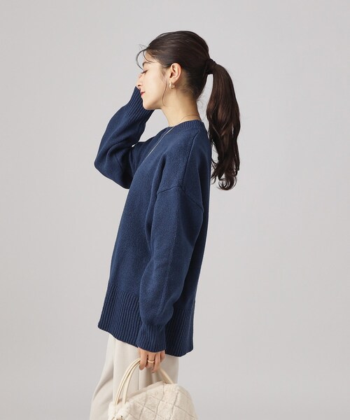 DRESKIP(ドレスキップ)の「◆【セットアップ可】大人リラクシー ワイドシルエット ニット(ニット/セーター・レディース・グレー/ライトベージュ/ブラック/ブルー・03/04/02)」の8枚目の写真