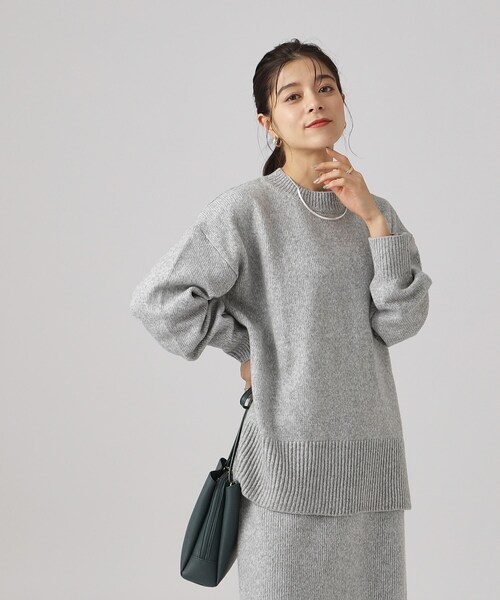 DRESKIP(ドレスキップ)の「◆【セットアップ可】大人リラクシー ワイドシルエット ニット(ニット/セーター・レディース・グレー/ライトベージュ/ブラック/ブルー・03/04/02)」の11枚目の写真