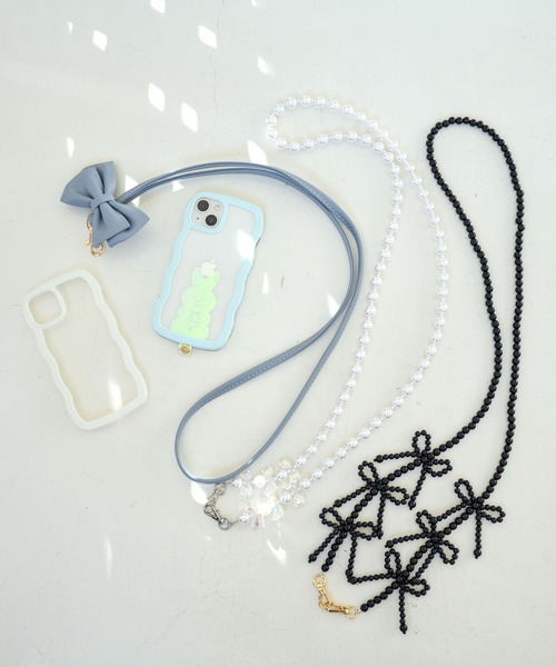 tiny tiny（ティニーティニー）の「リボンモチーフスマホストラップ[tiny tiny(ティニーティニー)]（スマホグッズ・レディース・その他1/ブラック/その他2・0）」の4枚目の写真