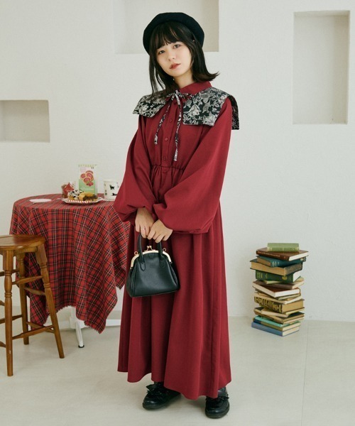 kutir（クティール）の「【クティールとレトロ】アソートダブルカラーワンピース（ワンピース・レディース・ブラウン/レッド/グリーン・SMALL/MEDIUM/LARGE）」の17枚目の写真