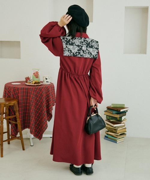 kutir（クティール）の「【クティールとレトロ】アソートダブルカラーワンピース（ワンピース・レディース・ブラウン/レッド/グリーン・SMALL/MEDIUM/LARGE）」の19枚目の写真