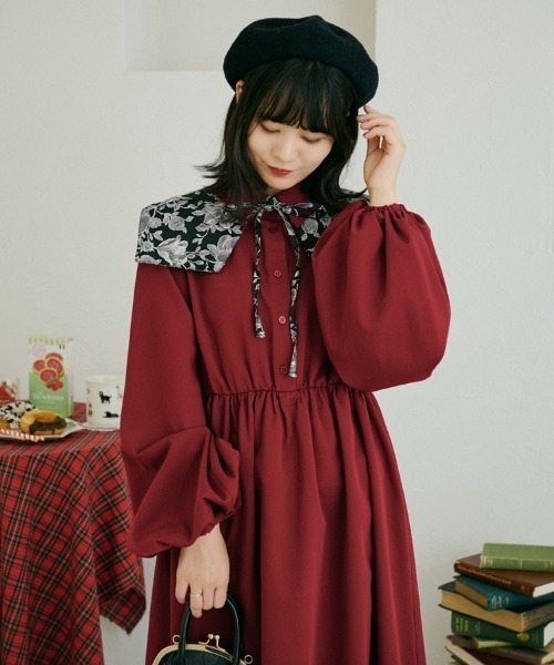 kutir（クティール）の「【クティールとレトロ】アソートダブルカラーワンピース（ワンピース・レディース・ブラウン/レッド/グリーン・SMALL/MEDIUM/LARGE）」の15枚目の写真