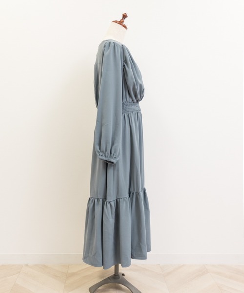 CLETTE(クレット)の「カシュクールギャザーワンピース(ワンピース・レディース・ブラック/ブルー/ピンク・LL/3L/4L)」の22枚目の写真