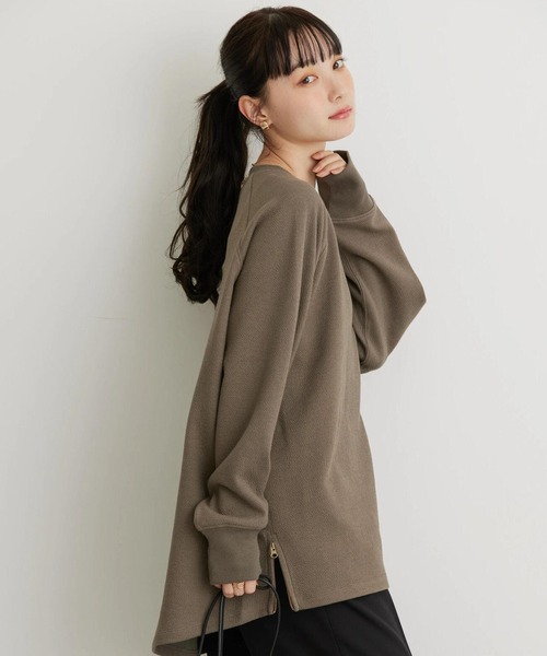 AMERICAN HOLIC（アメリカンホリック）の「サイドZIPブークレチュニック（チュニック・レディース・カーキ/アイボリー/ブラック・L/M）」の17枚目の写真
