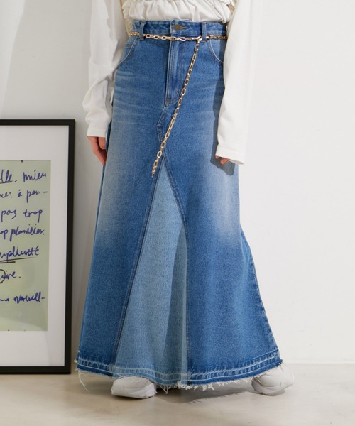 VIS(ビス)の「【セットアップ対応】マーメイドデニムスカート【洗える】(デニムスカート・レディース・サックスブルー/ブルー・M/S)」の16枚目の写真