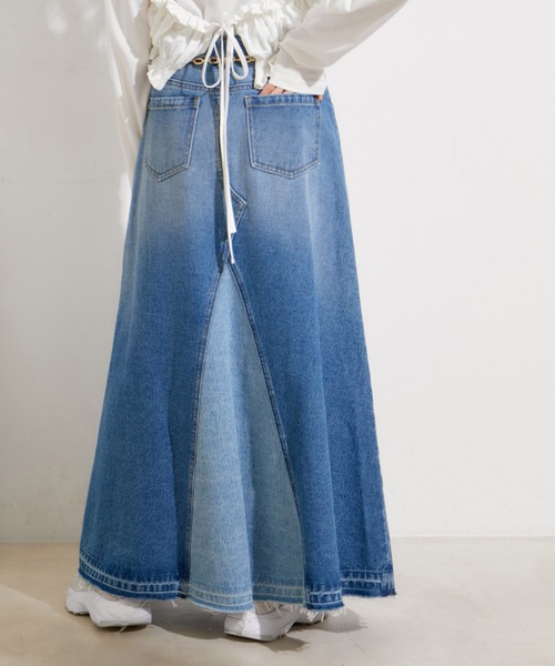 VIS(ビス)の「【セットアップ対応】マーメイドデニムスカート【洗える】(デニムスカート・レディース・サックスブルー/ブルー・M/S)」の17枚目の写真