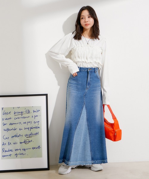 VIS(ビス)の「【セットアップ対応】マーメイドデニムスカート【洗える】(デニムスカート・レディース・サックスブルー/ブルー・M/S)」の19枚目の写真