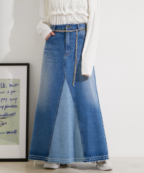 VIS(ビス)の「【セットアップ対応】マーメイドデニムスカート【洗える】(デニムスカート・レディース・サックスブルー/ブルー・M/S)」の10枚目の写真