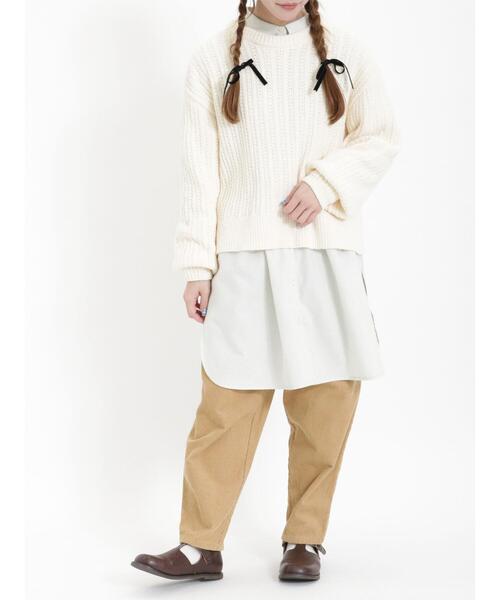 Samansa Mos2（サマンサ モスモス）の「コーデュロイテーパードパンツ（その他パンツ・レディース・ベージュ/ブラウン/ブルー/オフホワイト/ピンク・F）」の8枚目の写真