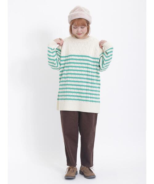 Samansa Mos2（サマンサ モスモス）の「コーデュロイテーパードパンツ（その他パンツ・レディース・ベージュ/ブラウン/ブルー/オフホワイト/ピンク・F）」の19枚目の写真