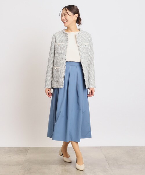 grove(グローブ)の「◆普段使いからハレの日まで オンオフ活躍する上品ジャケット(ノーカラージャケット・レディース・ネイビー/アイボリー系3/アイボリー・02/03/01/04/05)」の19枚目の写真