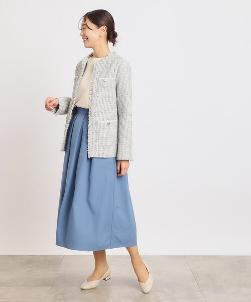 grove(グローブ)の「◆普段使いからハレの日まで オンオフ活躍する上品ジャケット(ノーカラージャケット・レディース・ネイビー/アイボリー系3/アイボリー・02/03/01/04/05)」の20枚目の写真