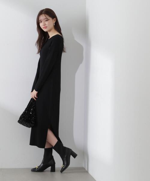 PROPORTION BODY DRESSING（プロポーションボディドレッシング）の「前後２ＷＡＹミニマルタイトニットワンピース / 1214140107（ワンピース・レディース・ブラック/ベージュ/ライトグリーン・MEDIUM）」の5枚目の写真