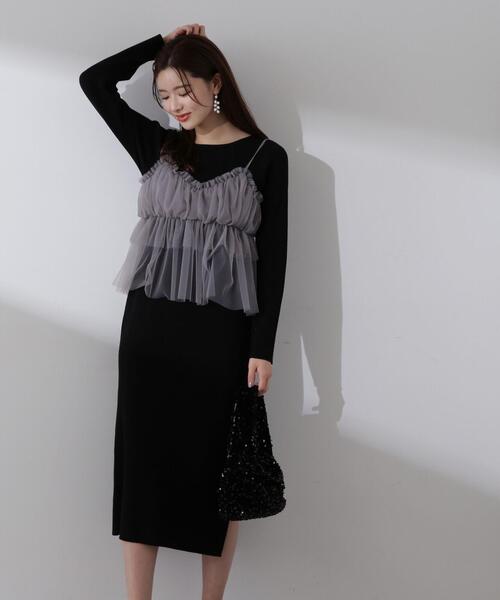 PROPORTION BODY DRESSING（プロポーションボディドレッシング）の「前後２ＷＡＹミニマルタイトニットワンピース / 1214140107（ワンピース・レディース・ブラック/ベージュ/ライトグリーン・MEDIUM）」の10枚目の写真