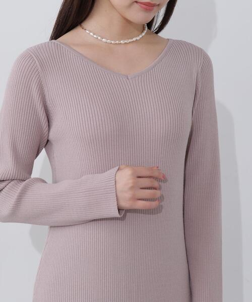 PROPORTION BODY DRESSING（プロポーションボディドレッシング）の「前後２ＷＡＹミニマルタイトニットワンピース / 1214140107（ワンピース・レディース・ブラック/ベージュ/ライトグリーン・MEDIUM）」の15枚目の写真