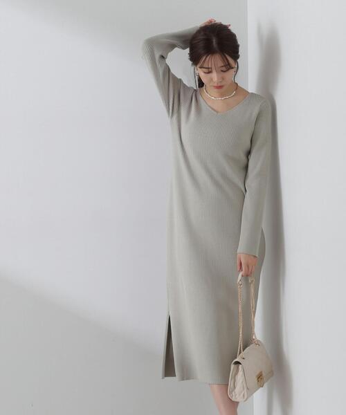PROPORTION BODY DRESSING（プロポーションボディドレッシング）の「前後２ＷＡＹミニマルタイトニットワンピース / 1214140107（ワンピース・レディース・ブラック/ベージュ/ライトグリーン・MEDIUM）」の20枚目の写真