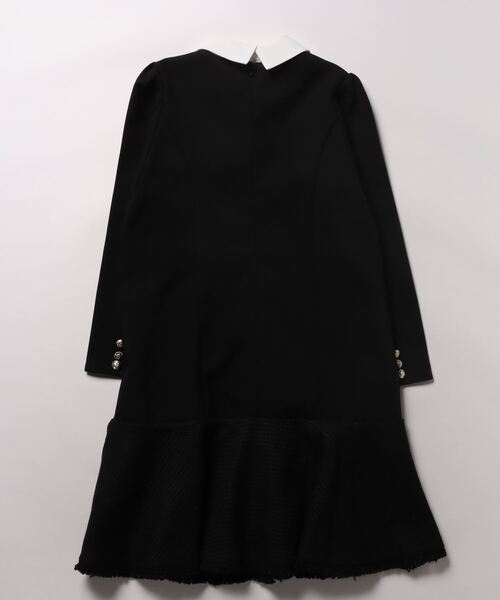 SWINGLE（スウィングル）の「ヘムツイード2WAYシャツカラーワンピース（ワンピース・レディース・ネイビー/ブラック/ライトベージュ・FREE）」の4枚目の写真