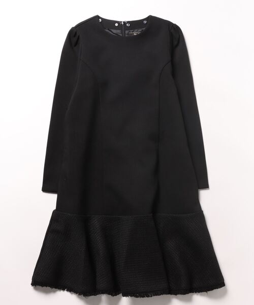 SWINGLE（スウィングル）の「ヘムツイード2WAYシャツカラーワンピース（ワンピース・レディース・ネイビー/ブラック/ライトベージュ・FREE）」の5枚目の写真