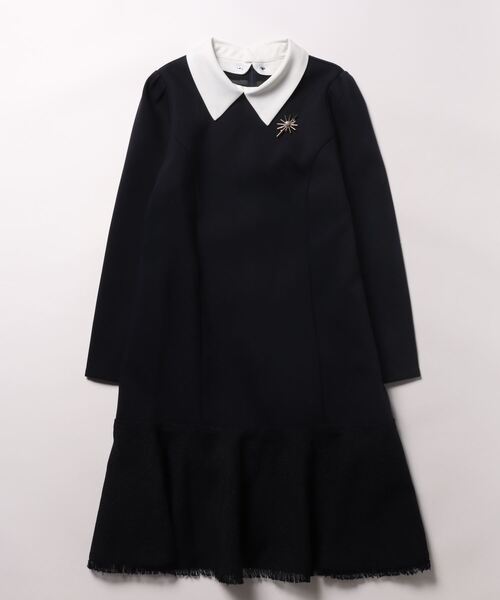 SWINGLE（スウィングル）の「ヘムツイード2WAYシャツカラーワンピース（ワンピース・レディース・ネイビー/ブラック/ライトベージュ・FREE）」の15枚目の写真