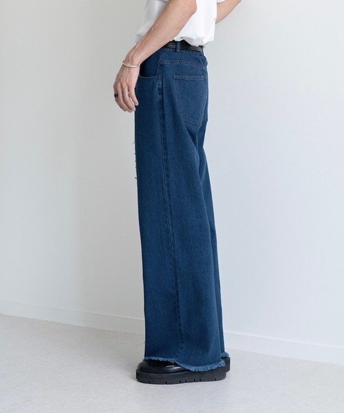 EDDEN ELLEN（エデンエレン）の「【EDDEN ELLEN】セミワイド美シルエットフリンジデニム（デニムパンツ・メンズ・インディゴブルー/ブラック・X-SMALL/SMALL/MEDIUM/LARGE）」の9枚目の写真