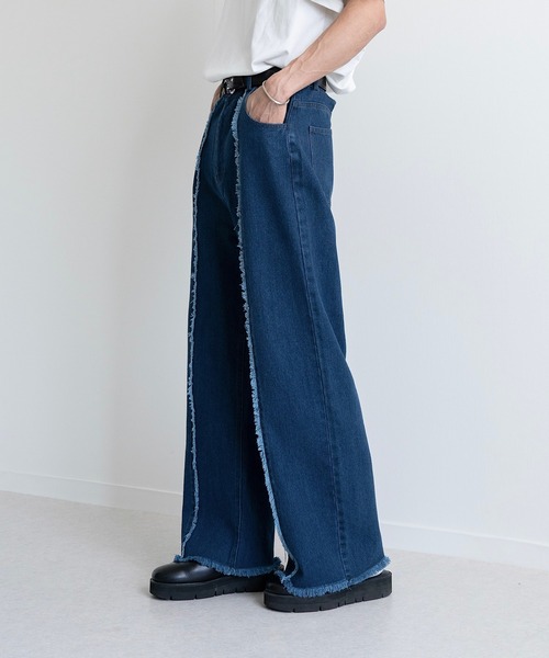 EDDEN ELLEN（エデンエレン）の「【EDDEN ELLEN】セミワイド美シルエットフリンジデニム（デニムパンツ・メンズ・インディゴブルー/ブラック・X-SMALL/SMALL/MEDIUM/LARGE）」の11枚目の写真