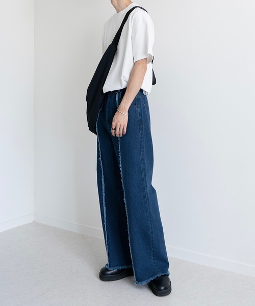 EDDEN ELLEN（エデンエレン）の「【EDDEN ELLEN】セミワイド美シルエットフリンジデニム（デニムパンツ・メンズ・インディゴブルー/ブラック・X-SMALL/SMALL/MEDIUM/LARGE）」の12枚目の写真