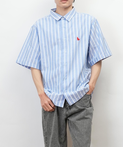 garsonwave（ギャルソンウェーブ）の「Healthknit Product ヘルスニットプロダクト オックスフォード レギュラーカラー 半袖 シャツ(GW)（シャツ/ブラウス・メンズ・ブルー系2/ブルー/ホワイト/ブルー系1・L/XL/M）」の10枚目の写真