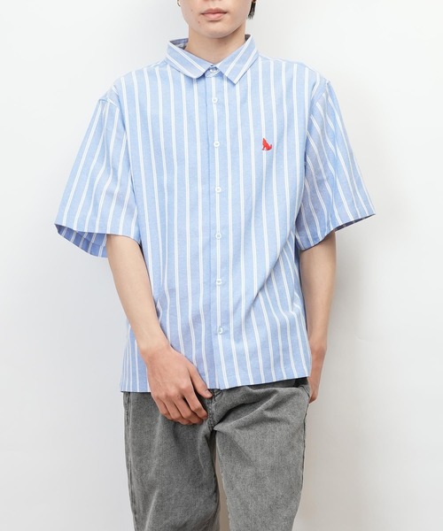 garsonwave（ギャルソンウェーブ）の「Healthknit Product ヘルスニットプロダクト オックスフォード レギュラーカラー 半袖 シャツ(GW)（シャツ/ブラウス・メンズ・ブルー系2/ブルー/ホワイト/ブルー系1・L/XL/M）」の11枚目の写真