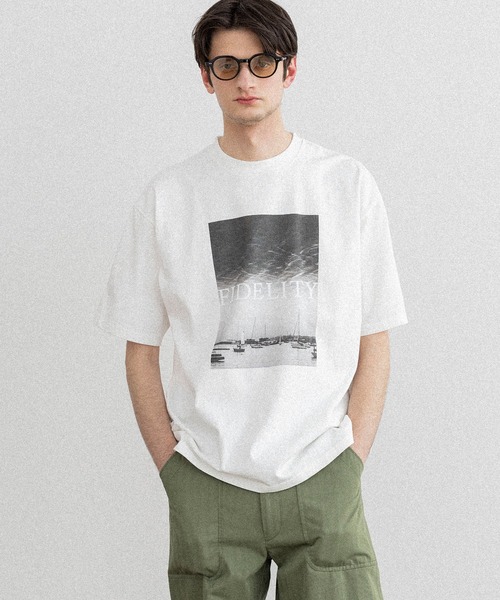 FIDELITY(フィデリティ)の「HARBOR PHOTO S/S TEE / 半袖フォトプリントTシャツ(Tシャツ/カットソー・メンズ・オフホワイト/ブラック/ミント・LARGE/MEDIUM/X-LARGE)」の1枚目の写真