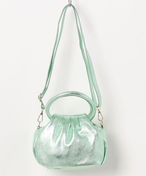 andrea cardone（アンドレアカルドネ）の「【ANDREA CARDONE】レザーハンドルミニバッグ(Q46514)（ハンドバッグ・レディース・ダークグリーン/グリーン/シルバー・ALL）」の9枚目の写真