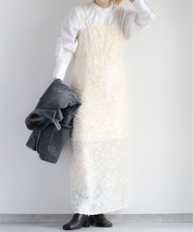 cepo | バックリボン フリンジジャガードキャミワンピース(ワンピース)