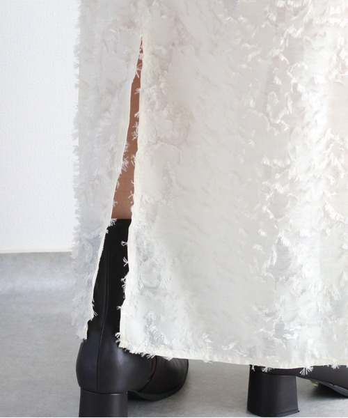 cepo（セポ）の「バックリボン フリンジジャガードキャミワンピース（ワンピース・レディース・ブラック/オフホワイト・M）」の9枚目の写真