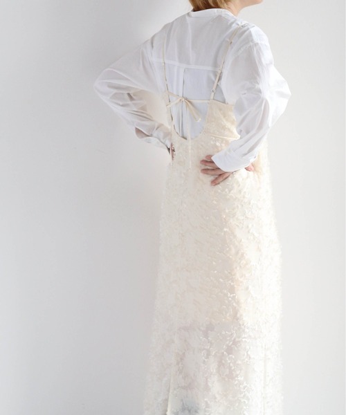 cepo（セポ）の「バックリボン フリンジジャガードキャミワンピース（ワンピース・レディース・ブラック/オフホワイト・M）」の16枚目の写真