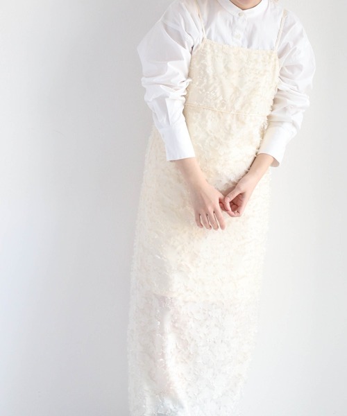 cepo（セポ）の「バックリボン フリンジジャガードキャミワンピース（ワンピース・レディース・ブラック/オフホワイト・M）」の18枚目の写真