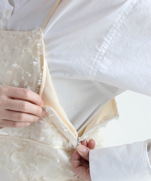 cepo（セポ）の「バックリボン フリンジジャガードキャミワンピース（ワンピース・レディース・ブラック/オフホワイト・M）」の11枚目の写真