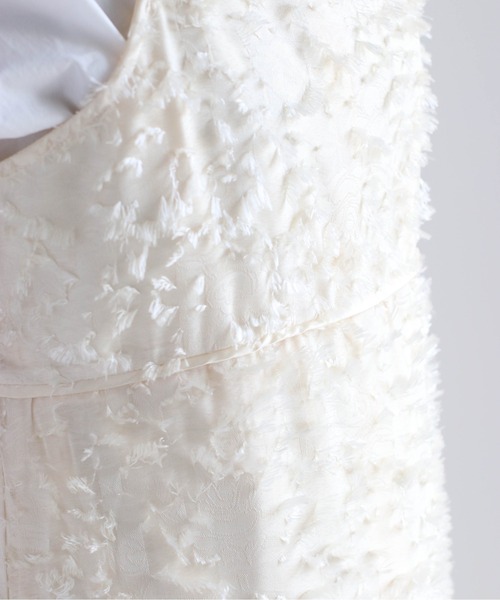 cepo（セポ）の「バックリボン フリンジジャガードキャミワンピース（ワンピース・レディース・ブラック/オフホワイト・M）」の10枚目の写真