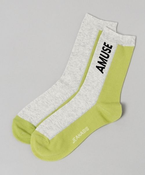 JEANASIS(ジーナシス)の「ラインロゴソックス/104193(ソックス/靴下・レディース・ホワイト系その他/グレー/グリーン系その他・FREE)」の3枚目の写真