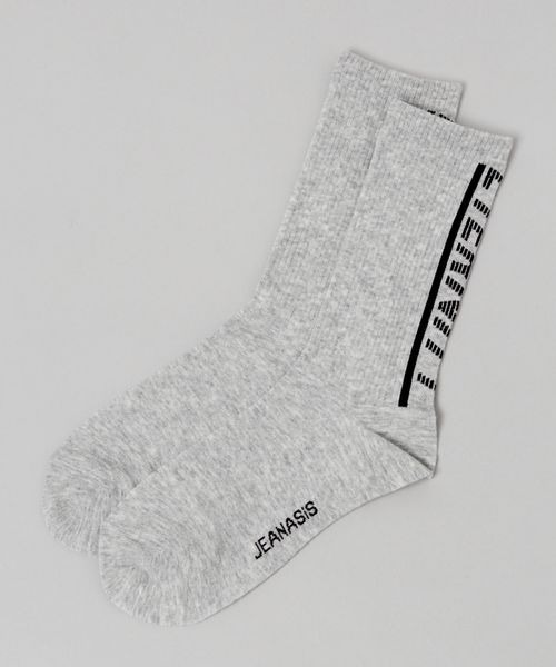 JEANASIS(ジーナシス)の「ラインロゴソックス/104193(ソックス/靴下・レディース・ホワイト系その他/グレー/グリーン系その他・FREE)」の1枚目の写真