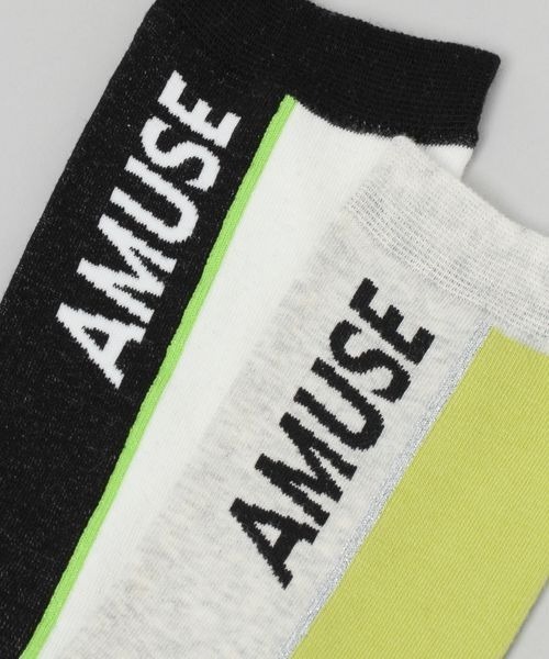 JEANASIS(ジーナシス)の「ラインロゴソックス/104193(ソックス/靴下・レディース・ホワイト系その他/グレー/グリーン系その他・FREE)」の9枚目の写真