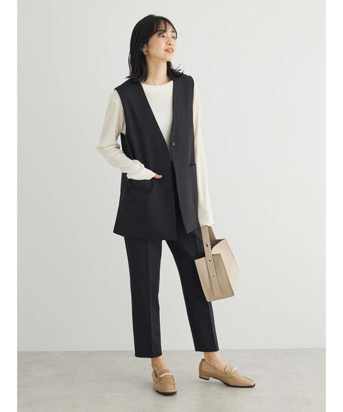 Green　Parks（グリーンパークス）の「きれいシルエットジレ（ベスト・レディース・アイボリー/ブラック・FREE）」の7枚目の写真