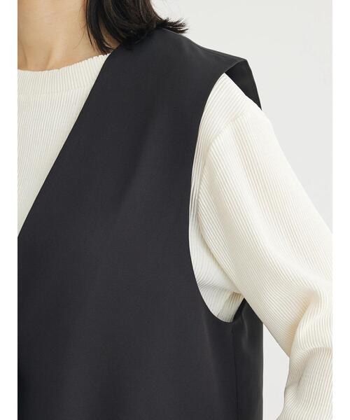 Green　Parks（グリーンパークス）の「きれいシルエットジレ（ベスト・レディース・アイボリー/ブラック・FREE）」の14枚目の写真