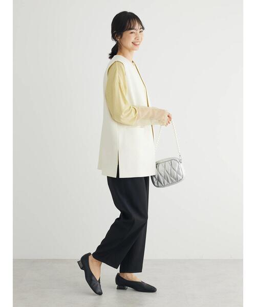 Green　Parks（グリーンパークス）の「きれいシルエットジレ（ベスト・レディース・アイボリー/ブラック・FREE）」の3枚目の写真