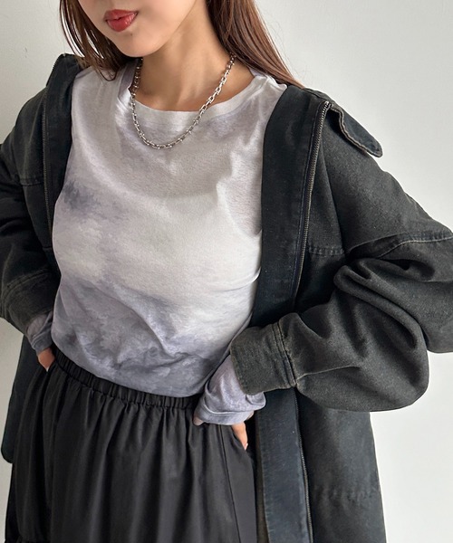 apres jour mignon(アプレジュールミニョン)の「オリジナルパターンシアートップス【ZOZOTOWN限定アイテム】(Tシャツ/カットソー・レディース・ブルー系その他/ブラウン系その他/ブラック系その他・フリー/X-LARGE)」の21枚目の写真