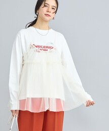 チュールキャミ付きロックTシャツ