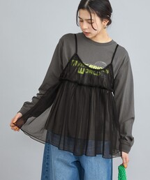 coen | チュールキャミ付きロックTシャツ(Tシャツ/カットソー)